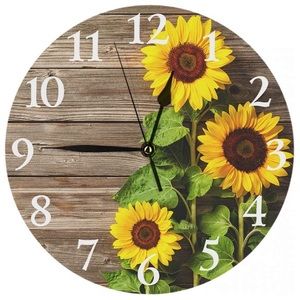 Round Wall Clock Silent Non Ticking Clock 9.5 Inch